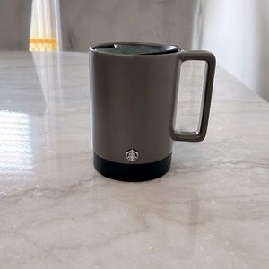 Starbucks Gray Non Slip Ceramic Mug with Lid